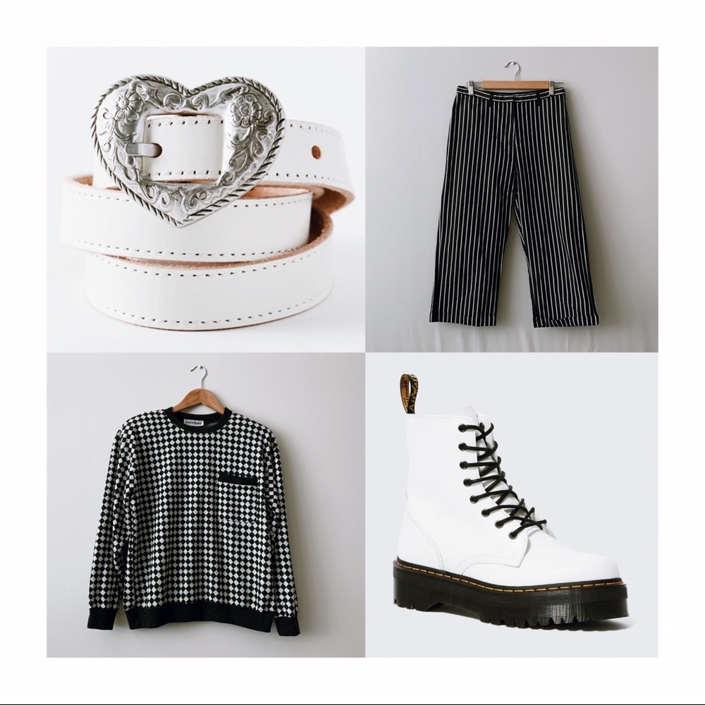 Hipster black and white outfit